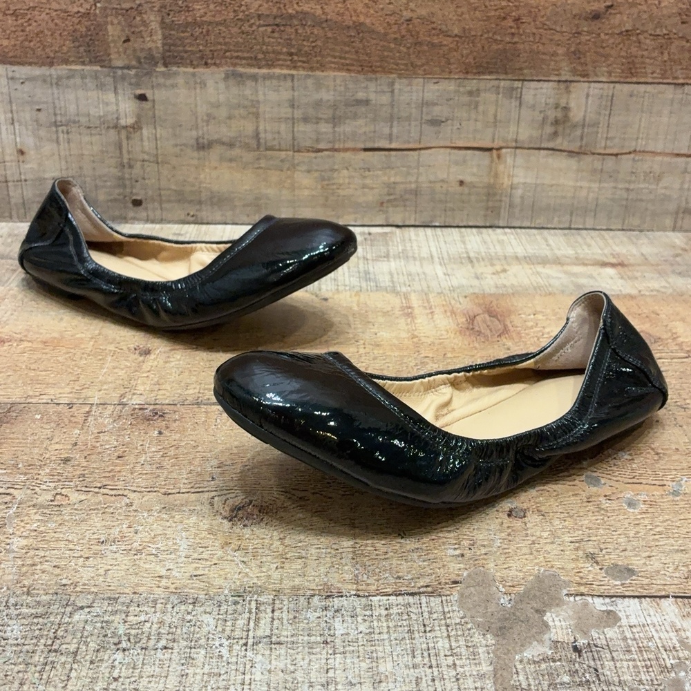 Cole Haan Ballet Flats Womens Size 6 36.5 Black Patent Leather Comfort Shoes